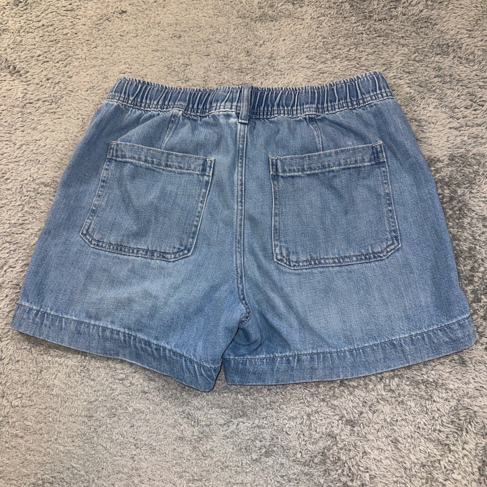 Gap Women Pull On Denim Shorts Small Light Wash Blue Elastic Waist Cotton - Picture 2 of 9